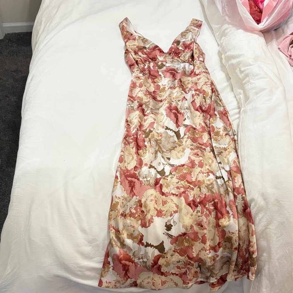 Hello Molly Pink and Cream Floral Maxi Dress